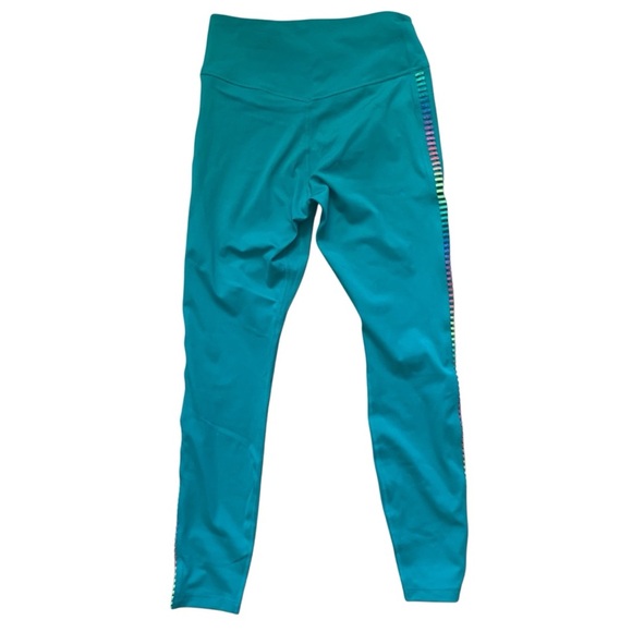 Nike One Dri Fit Green Rainbow Ladder 7/8 Training Tights Size Small - Picture 3 of 7